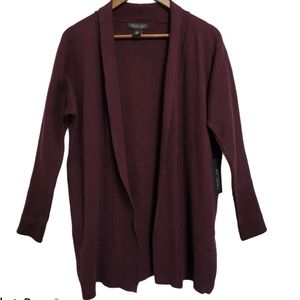 Rachel Zoe Cardigan Open Front Burgundy Size Med